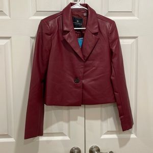 Bagatelle leather-look cropped blazer